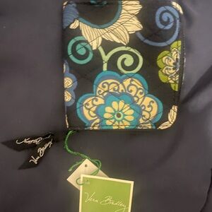 Vera Bradley Black and Blue Floral Wallet